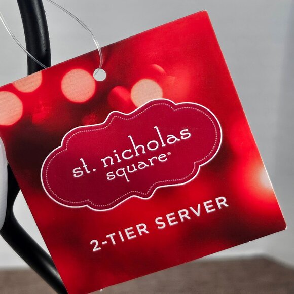 St Nicholas Square, Yuletide Snowman Two Tiered Server With Tags New Condition - Picture 5 of 12